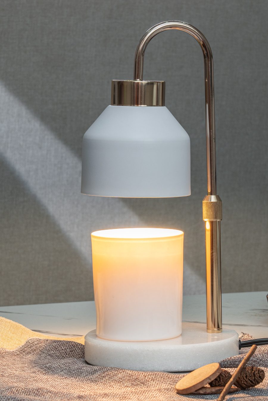 Rivo Monti candle warmer lamp in white